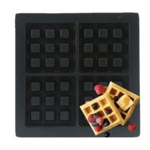 Belgian-style square waffle plate for commercial waffle machines