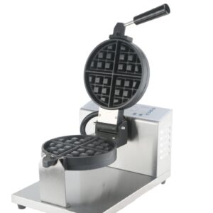 Belgian waffle machine with removable plates for professional kitchens