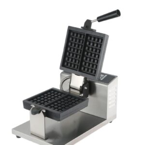 Commercial Brussels waffle machine with removable plates for professional kitchens