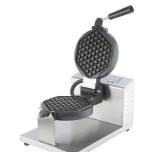 Honeycomb waffle machine with removable plates for professional kitchens